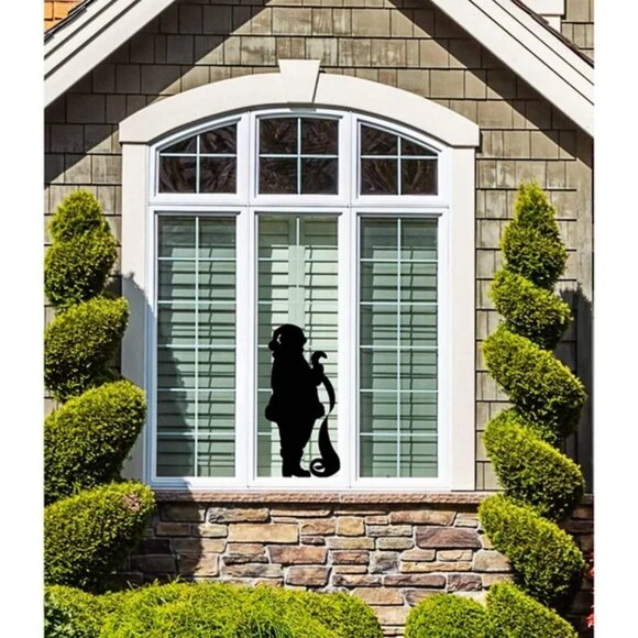 Large Christmas Santa Claus with Naughty or Nice List Window Cling Silhouette - Picture 3 of 6